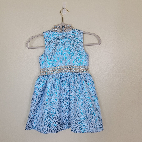 NWT Lilly Pulitzer Mini Franci Dress Bermuda Blue Lagoon Jacquard Size 6 - Picture 5 of 6